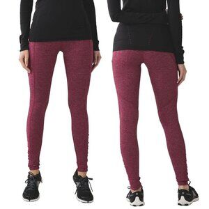 Lululemon Speed Tight IV Rulu Size 4 Pockets Ruched Calf Pockets Pique Bordeaux